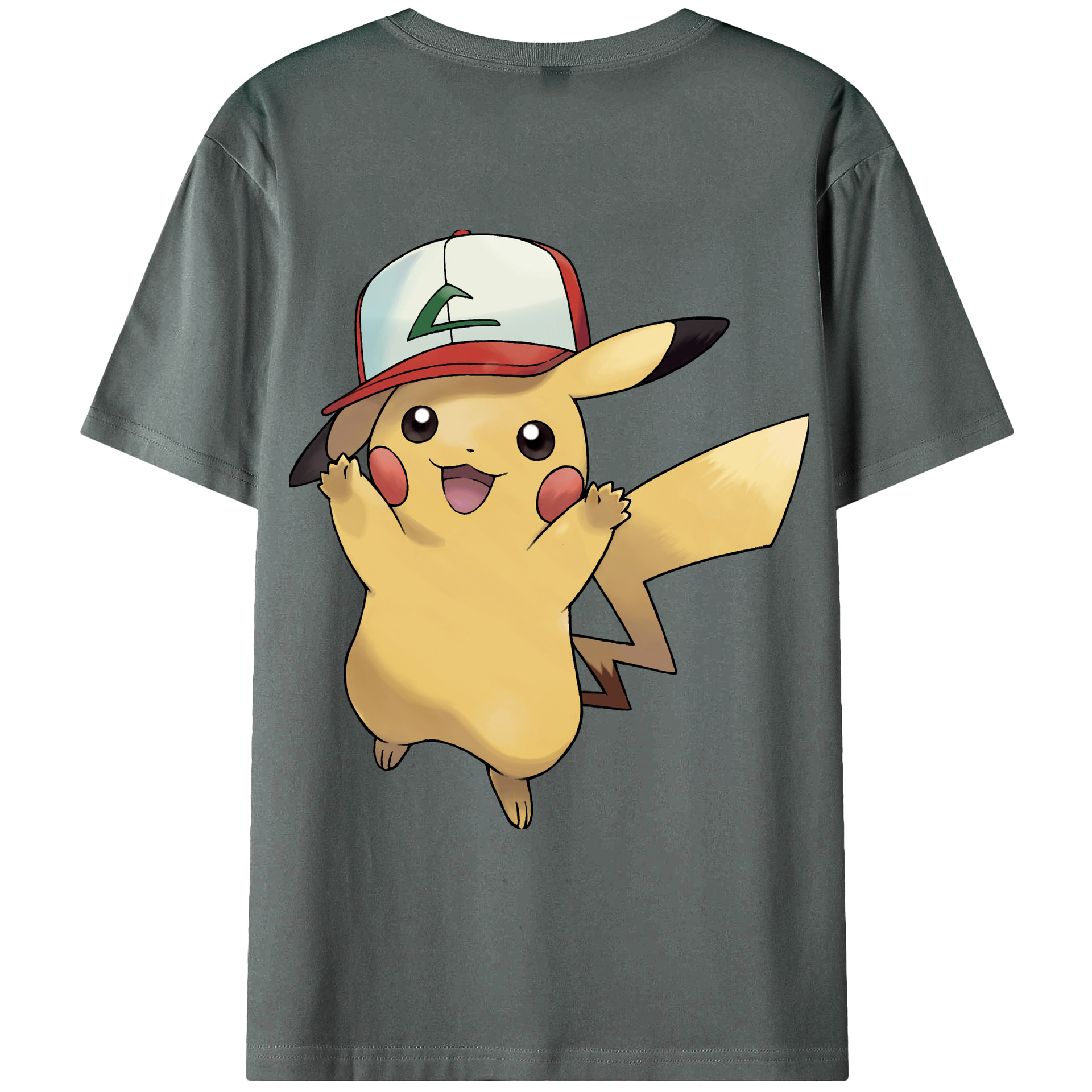 （画像用） ポケットモンスター Pokémon 綿100％ メンズ半袖Tシャツ（バックプリント） 通気性